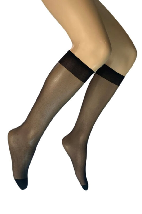 Parlak Dizaltı Kadın Çorap 15 Denye Siyah 500