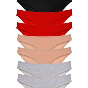 8 adet Süper Eko Set Likralı Kadın Slip Külot Siyah Kırmızı Ten Gri