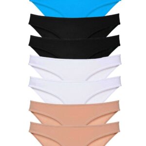 8 adet Süper Eko Set Likralı Kadın Slip Külot Siyah Ten Beyaz Mavi