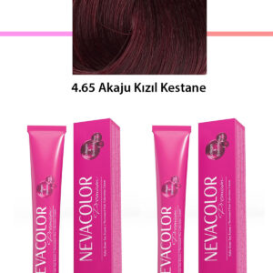 2 li Set Premium 4.65 Akaju Kızıl Kestane - Kalıcı Krem Saç Boyası 2 X 50 g Tüp