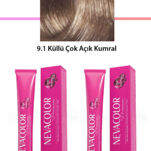 2 li Set Premium 9.1 Küllü Çok Açık Kumral - Kalıcı Krem Saç Boyası 2 X 50 g Tüp