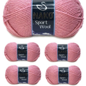 5 Adet Sport Wool Atkı Bere Ceket Yelek Örgü İpi Yünü No: 2276 Gül